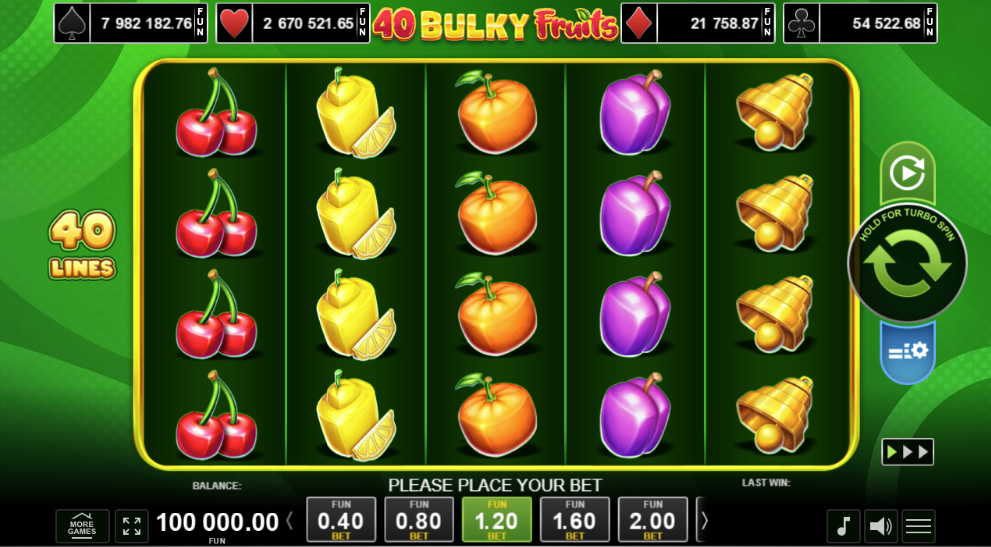 40 Bulky Fruits slot igra