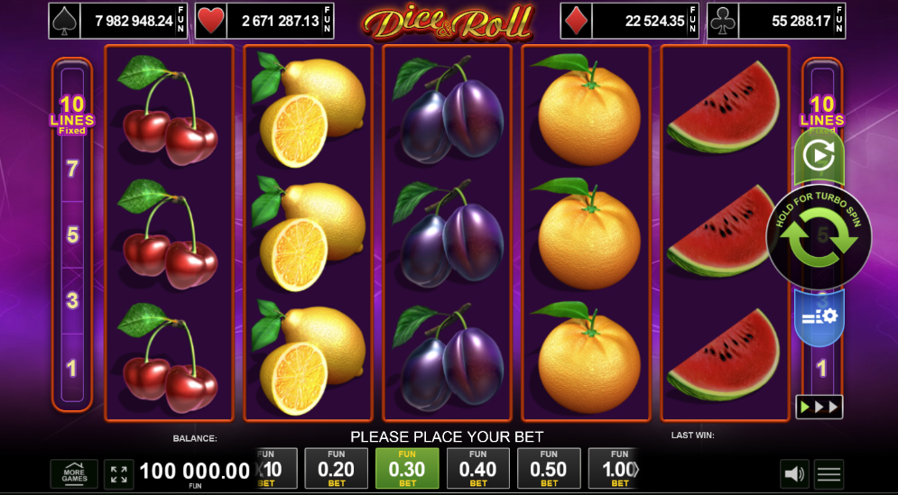 Dice and Roll slot igra