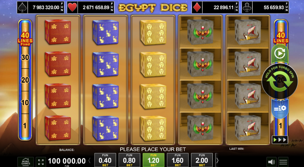 Egypt Dice slot igra