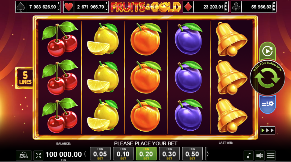 Fruits and Gold slot igra