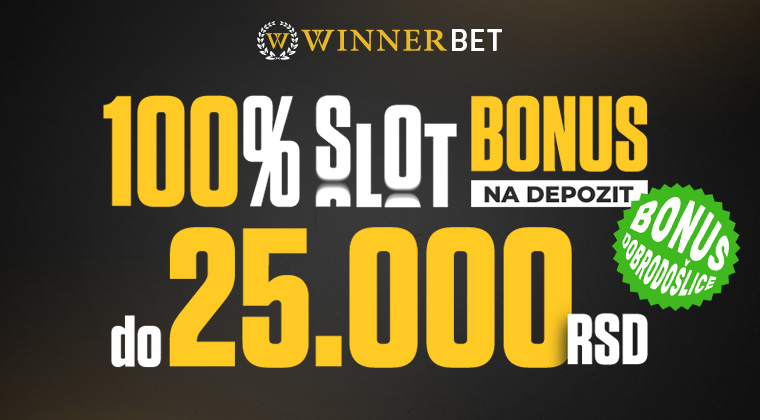 Winner bet 100% slot bonus na depozit
